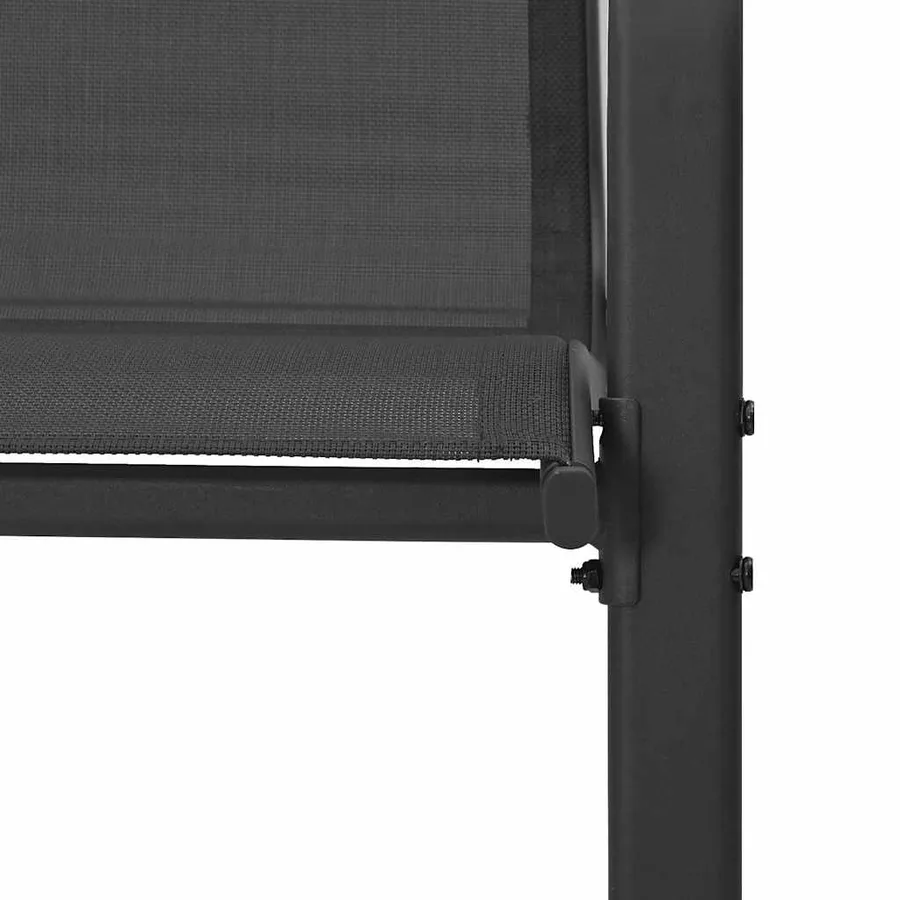 Chaises empilables de jardin lot de 2 Noir Tissu textilène - 9