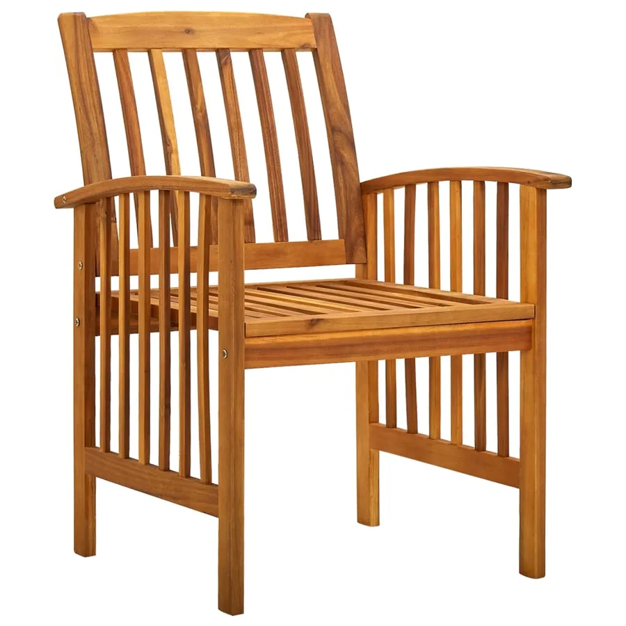 Chaises à manger de jardin lot de 3 et coussins Bois d'acacia - 3