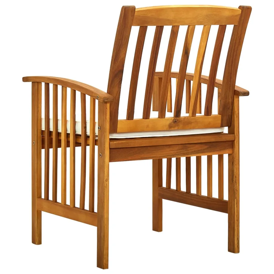 Chaises à manger de jardin lot de 3 et coussins Bois d'acacia - 5