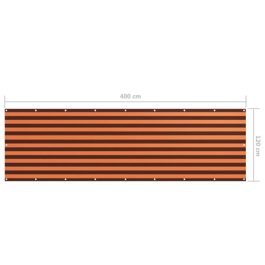 Écran de balcon Orange et marron 120x400 cm Tissu Oxford - 5