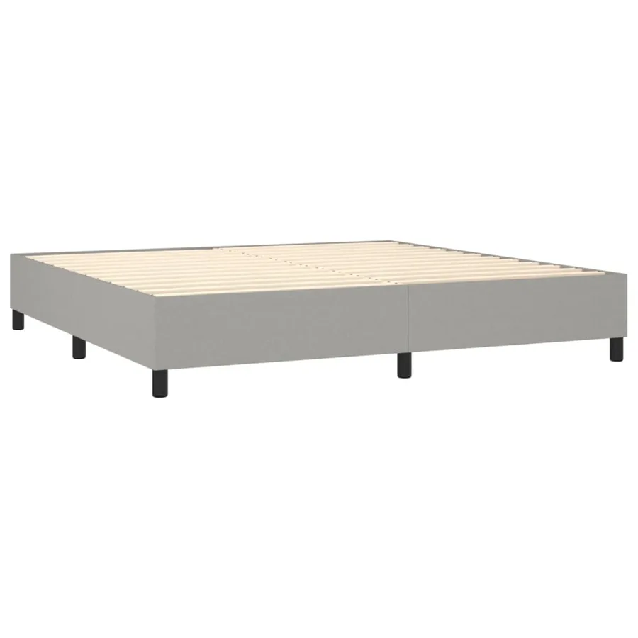 Sommier à lattes de lit avec matelas Gris clair 200x200cm Tissu - 4