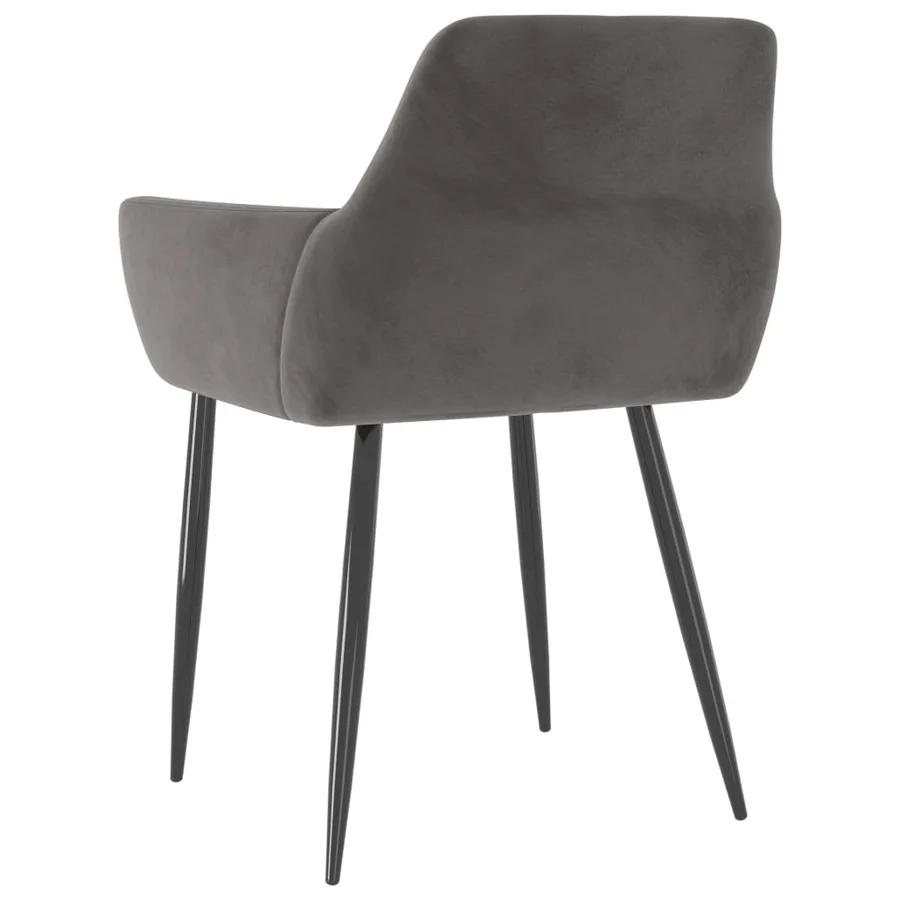 Chaises à manger lot de 2 Gris foncé Velours - 6