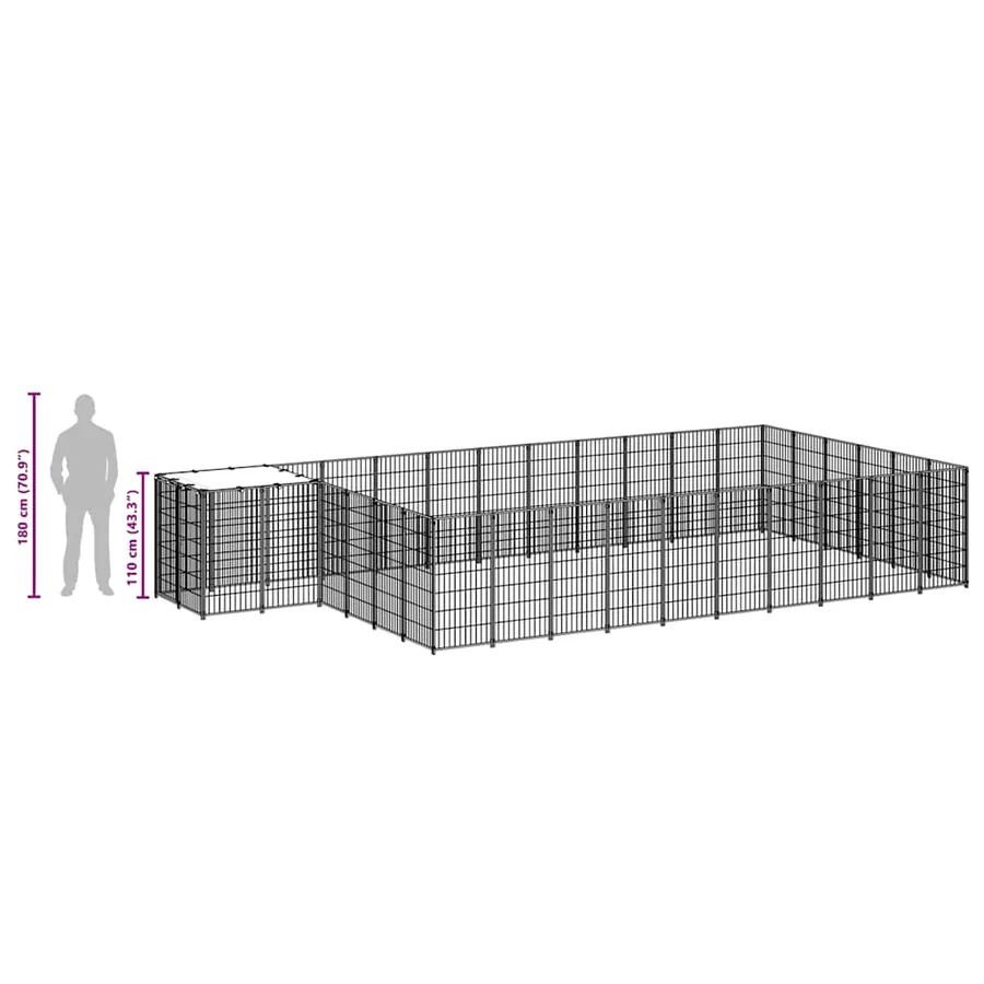 Chenil Noir 19,36 m² Acier - 8