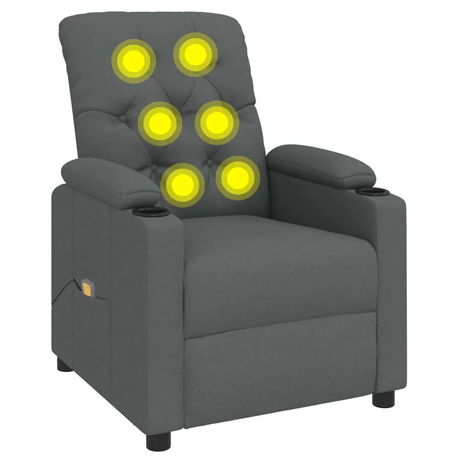 Fauteuil de massage Gris foncé Tissu - 2