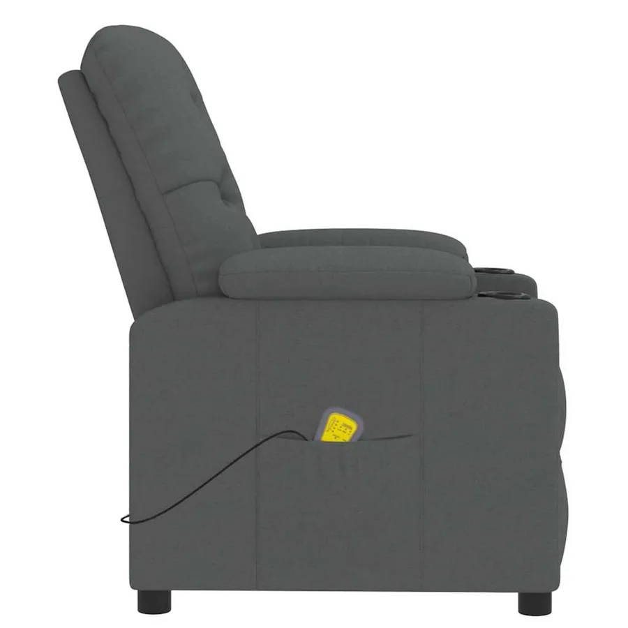 Fauteuil de massage Gris foncé Tissu - 5
