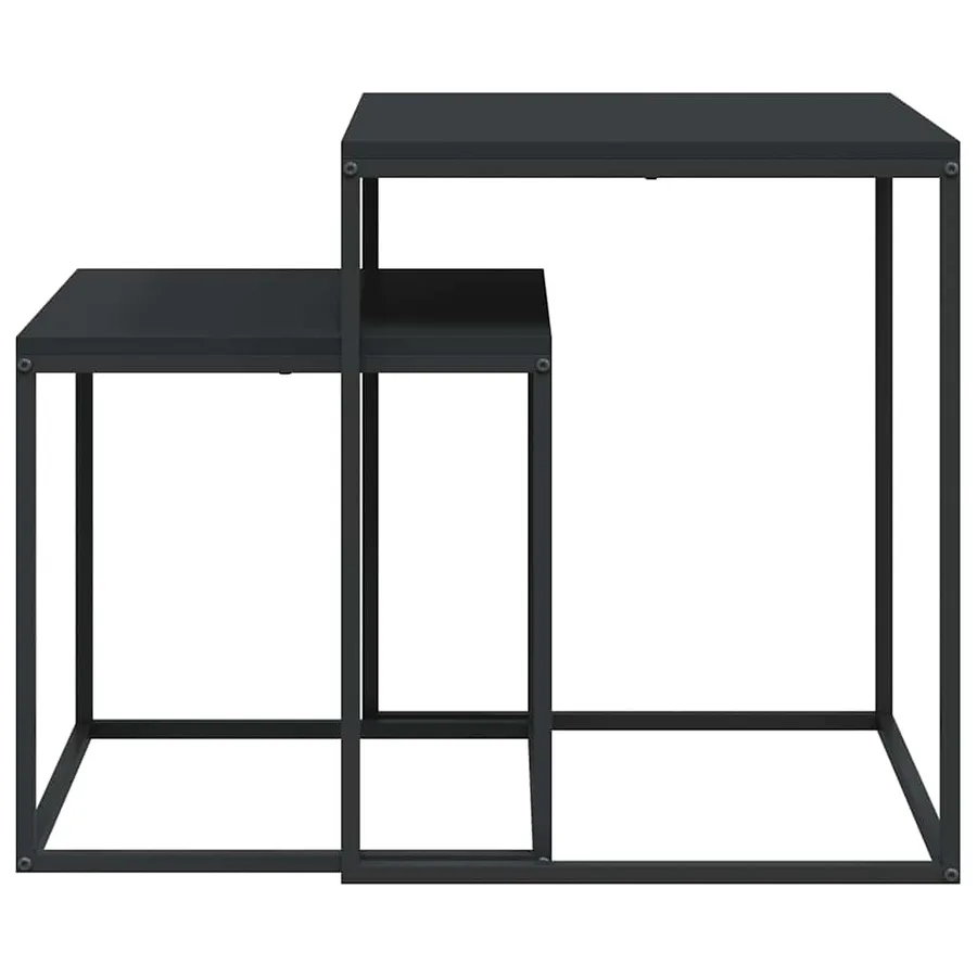Ensemble de table basse 2 pcs bois d'ingénierie et métal - 4
