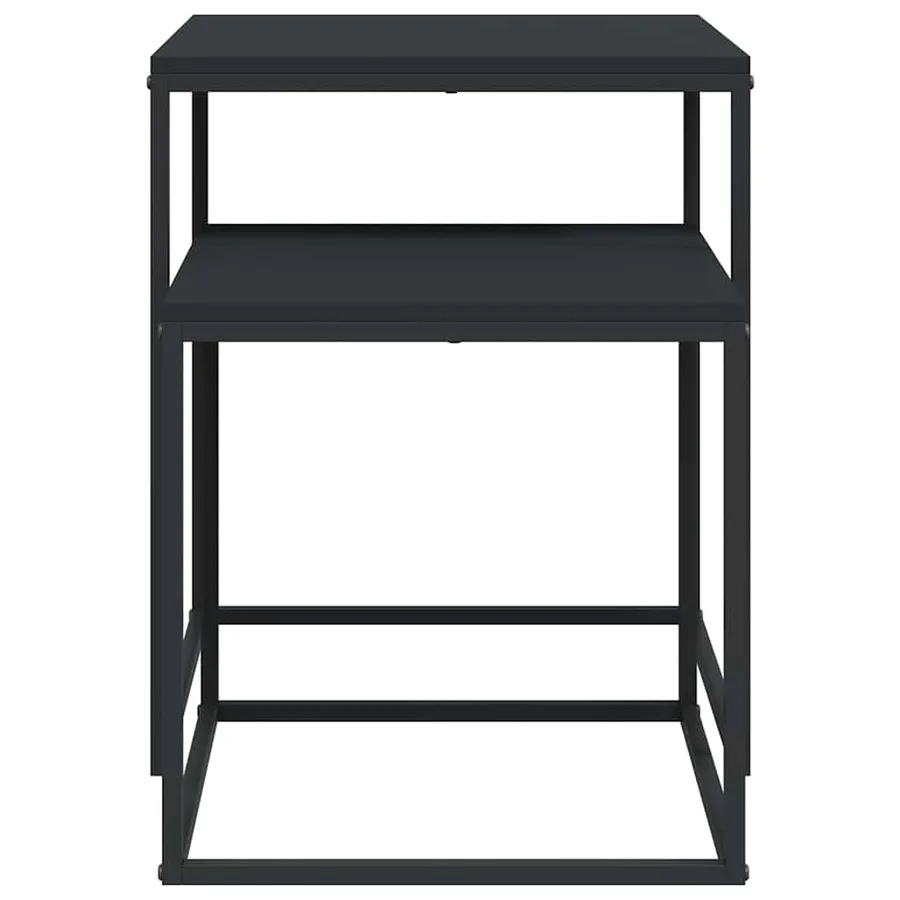 Ensemble de table basse 2 pcs bois d'ingénierie et métal - 5