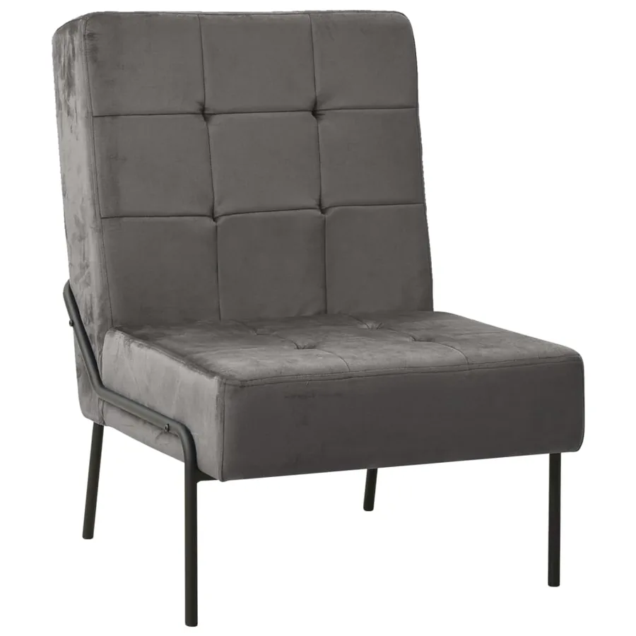 Chaise de relaxation 65x79x87 cm Gris foncé Velours