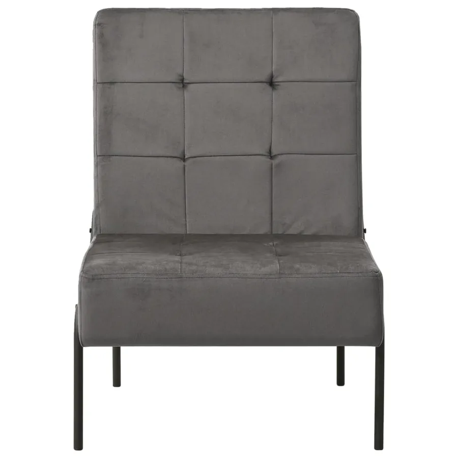 Chaise de relaxation 65x79x87 cm Gris foncé Velours - 2