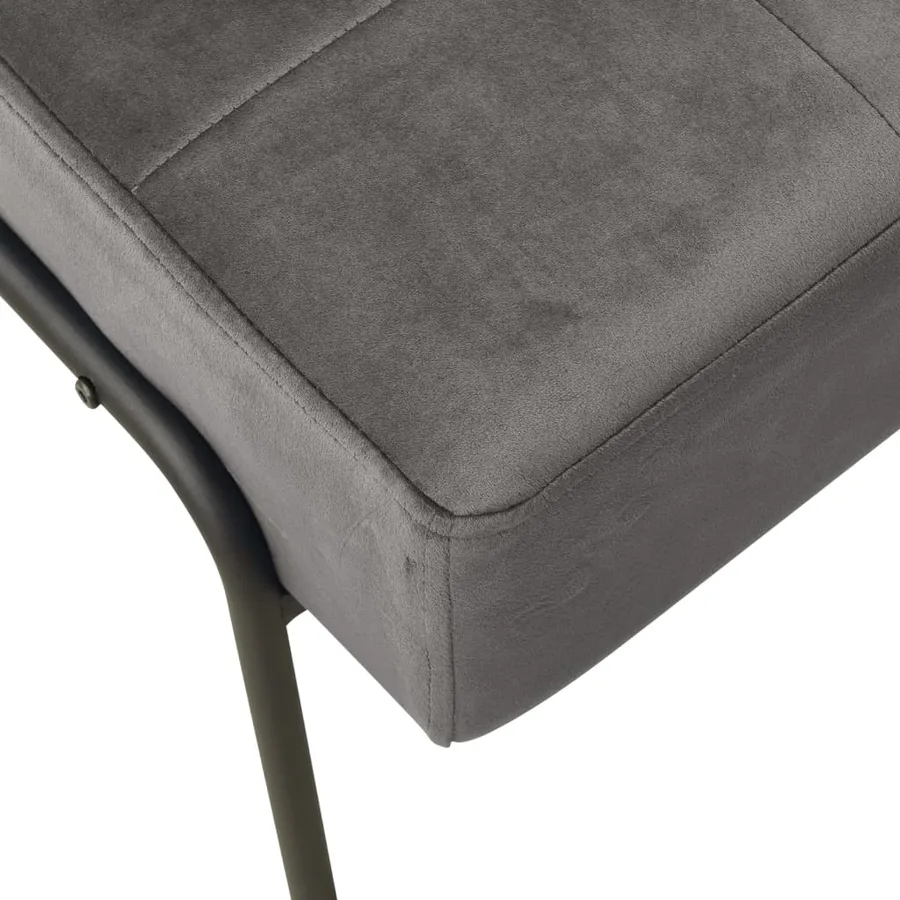 Chaise de relaxation 65x79x87 cm Gris foncé Velours - 5