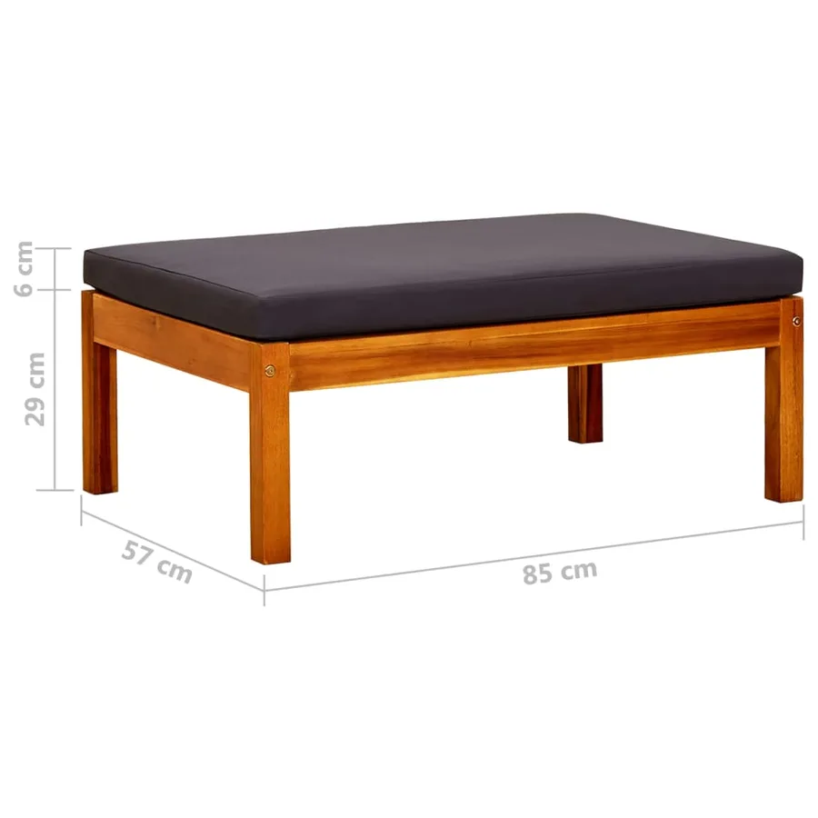 Repose-pieds de jardin lot de 2 Bois d'acacia massif - 7