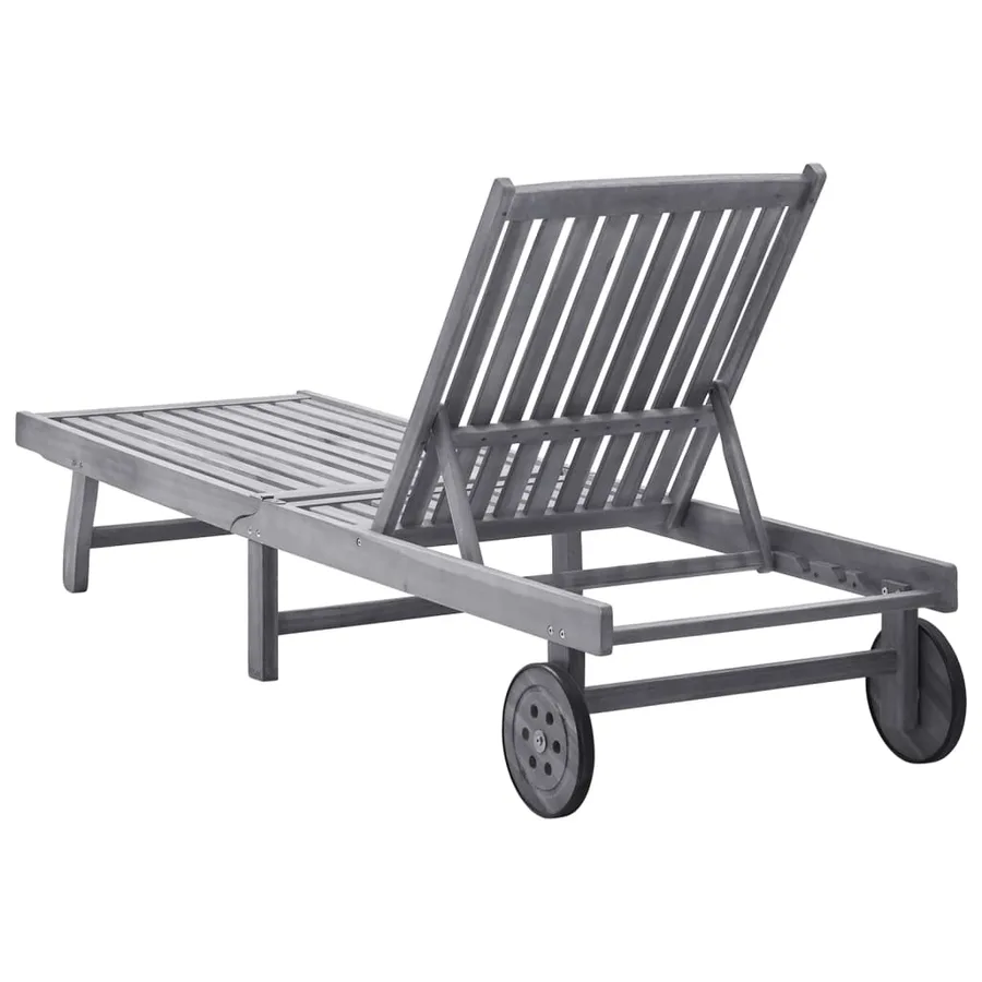 Chaise longue Bois d'acacia solide - 4
