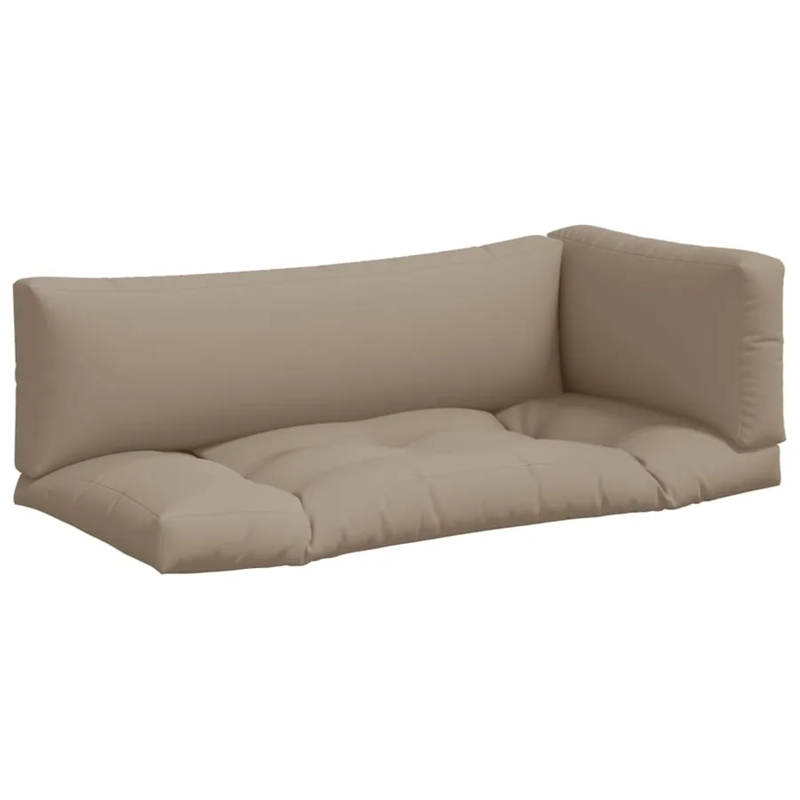Coussins de palette lot de 3 taupe tissu - 2