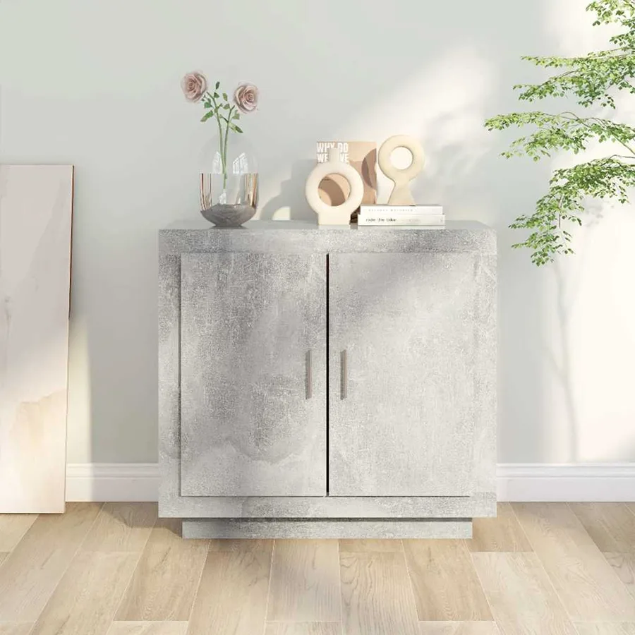 Buffet Gris béton 80x40x75 cm Bois d'ingénierie - 7