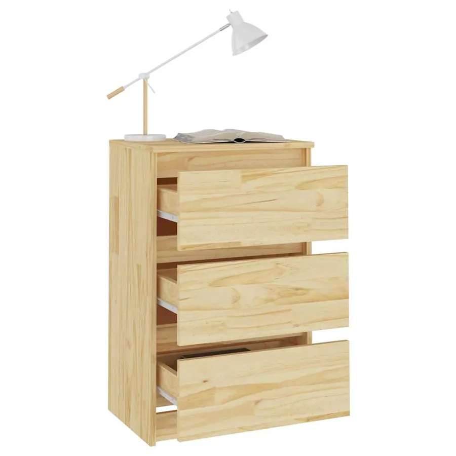 Table de chevet 40x29,5x64 cm Bois de pin solide - 3
