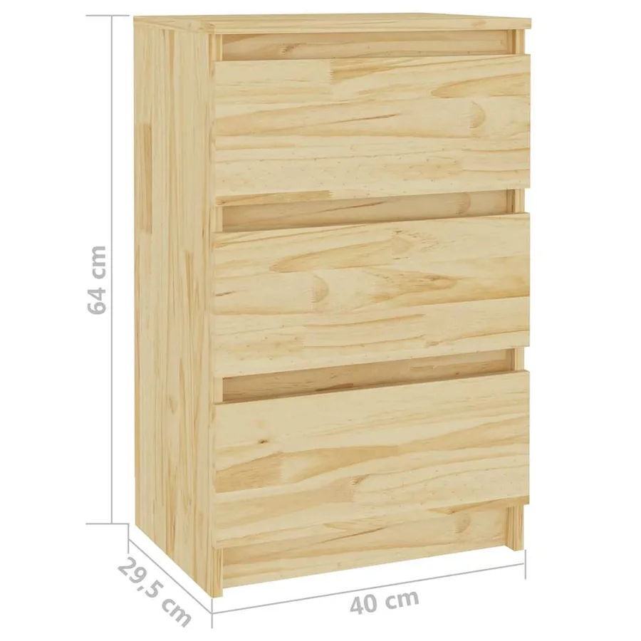 Table de chevet 40x29,5x64 cm Bois de pin solide - 7