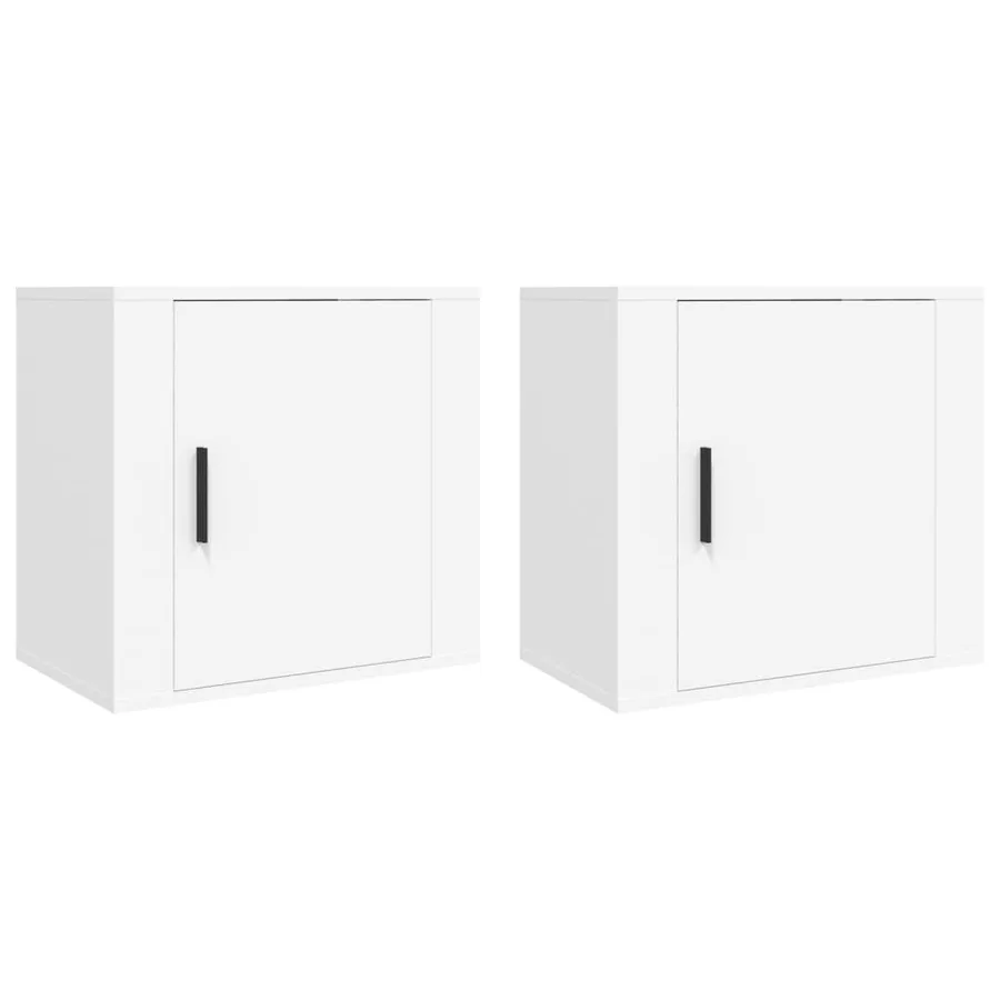 Tables de chevet murales 2 pcs Blanc 50x30x47 cm - 2