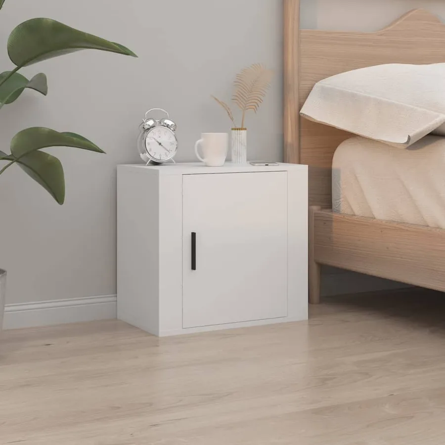Tables de chevet murales 2 pcs Blanc 50x30x47 cm - 3