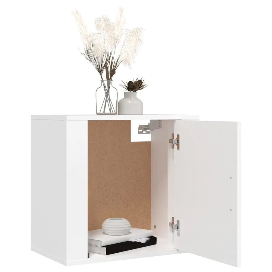 Tables de chevet murales 2 pcs Blanc 50x30x47 cm - 4