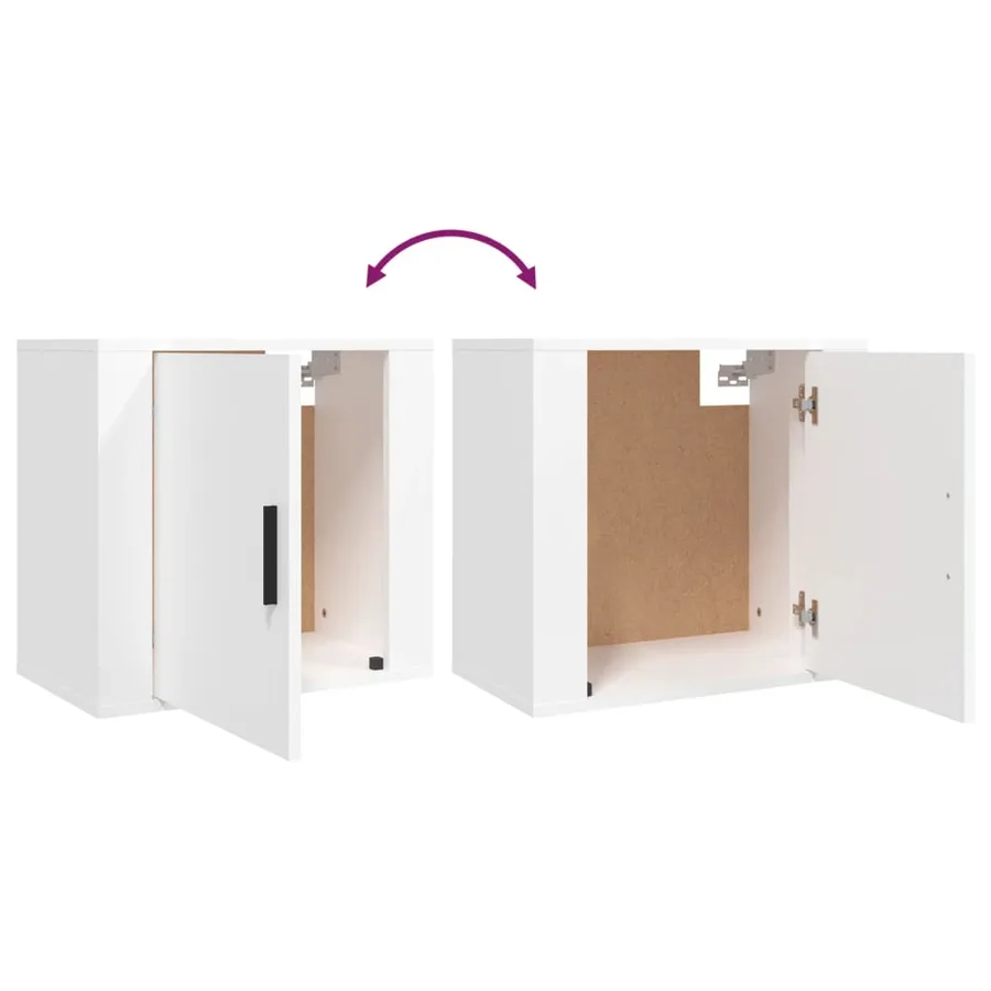 Tables de chevet murales 2 pcs Blanc 50x30x47 cm - 9