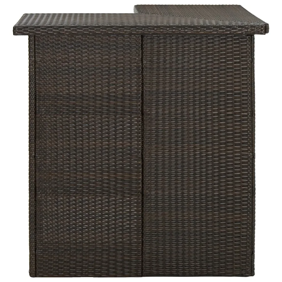 Table d'angle de bar Marron 100x50x105 cm Résine tressée - 2