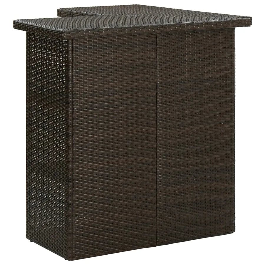 Table d'angle de bar Marron 100x50x105 cm Résine tressée - 3
