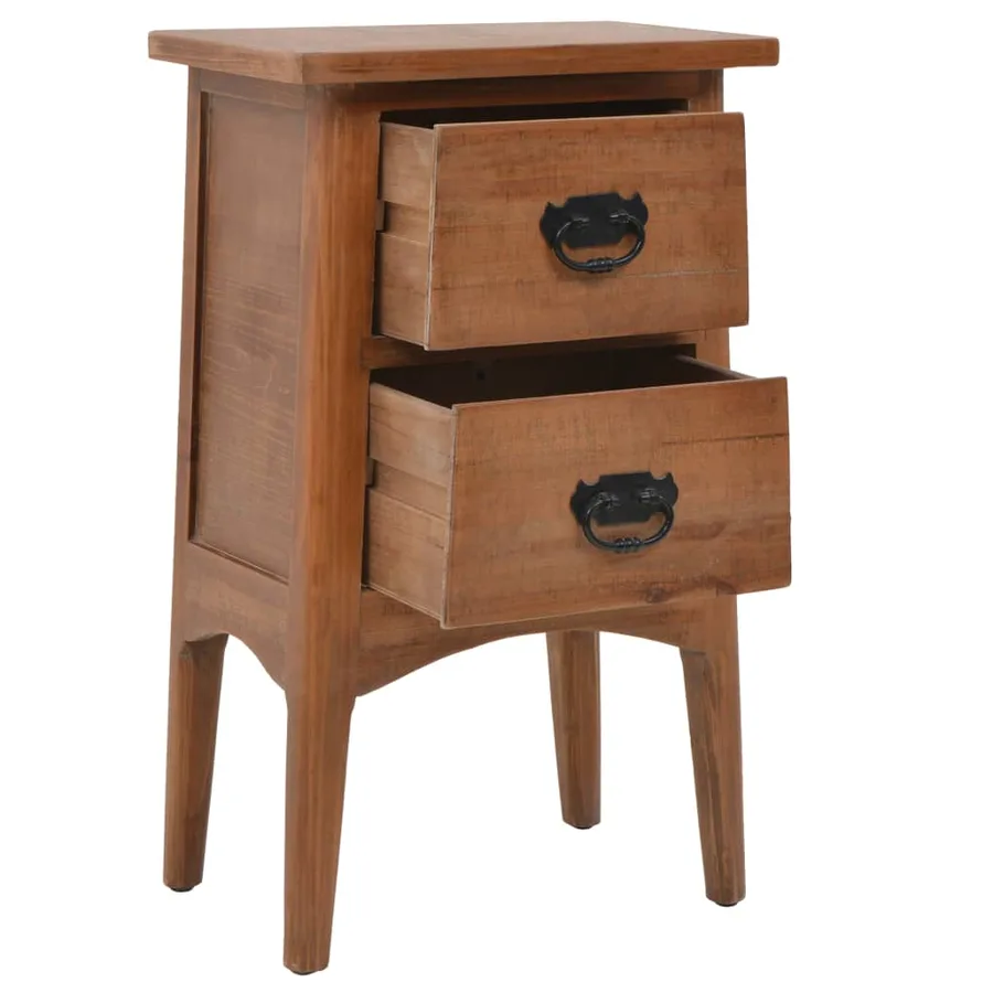 Table de chevet Bois de sapin massif 40 x 29 x 68 cm Marron - 5
