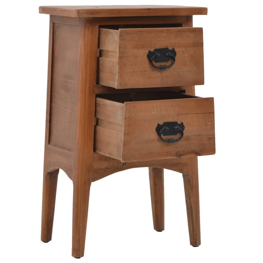 Table de chevet Bois de sapin massif 40 x 29 x 68 cm Marron - 6