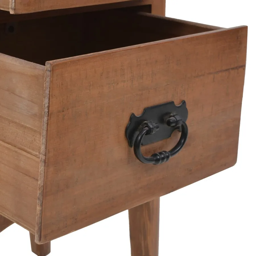 Table de chevet Bois de sapin massif 40 x 29 x 68 cm Marron - 9