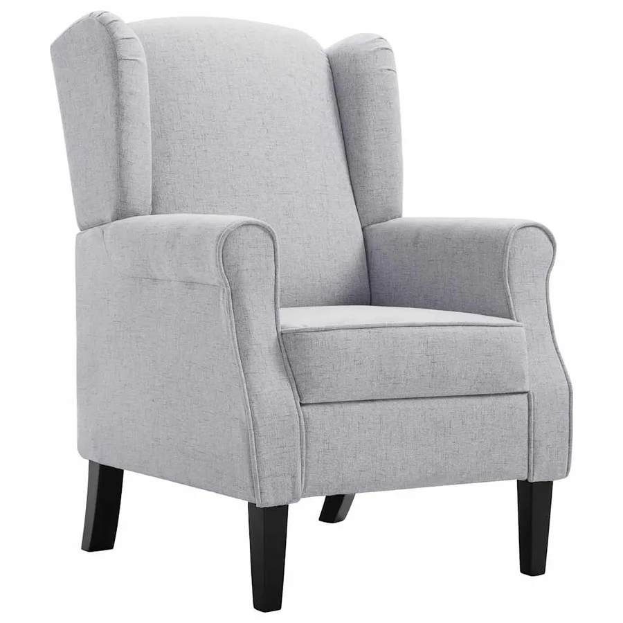 Fauteuil gris clair tissu - 2