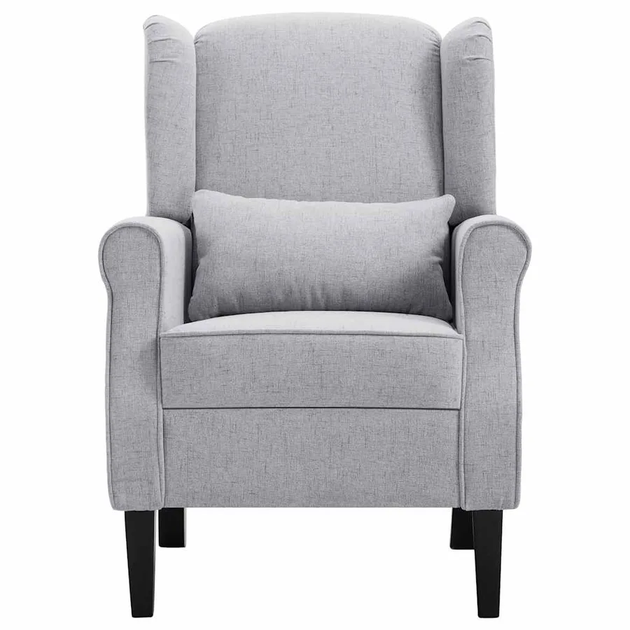 Fauteuil gris clair tissu - 3