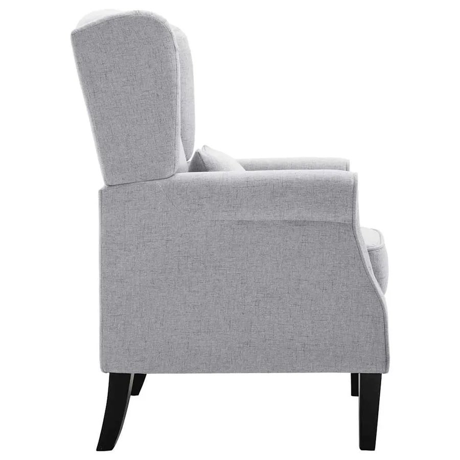Fauteuil gris clair tissu - 4