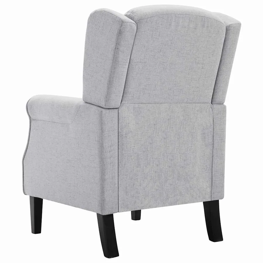 Fauteuil gris clair tissu - 5