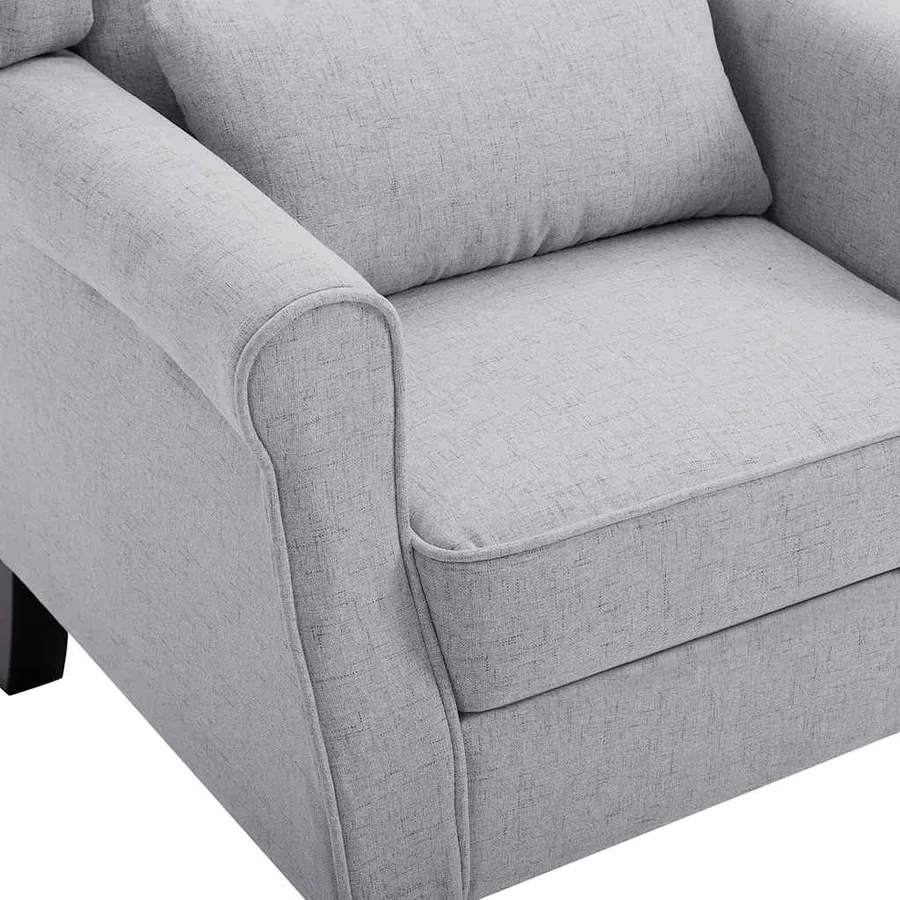 Fauteuil gris clair tissu - 6