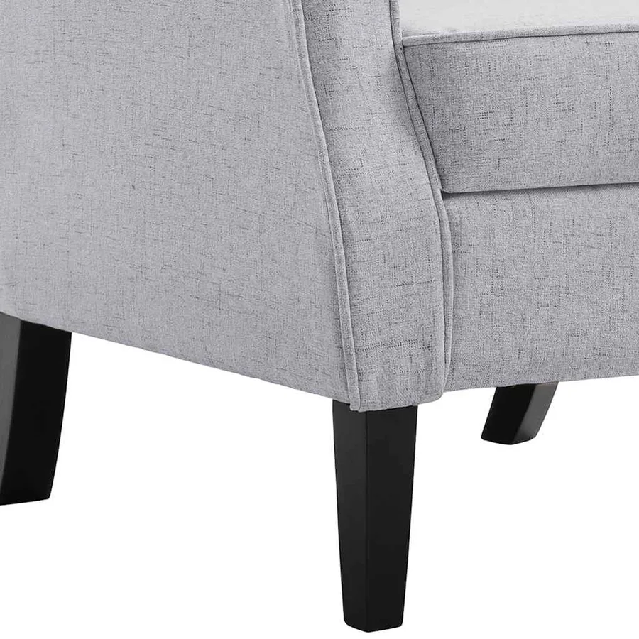 Fauteuil gris clair tissu - 7