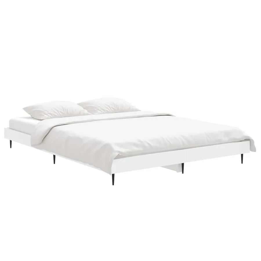 Cadre de lit sans matelas blanc 140x190 cm bois d'ingénierie - 3