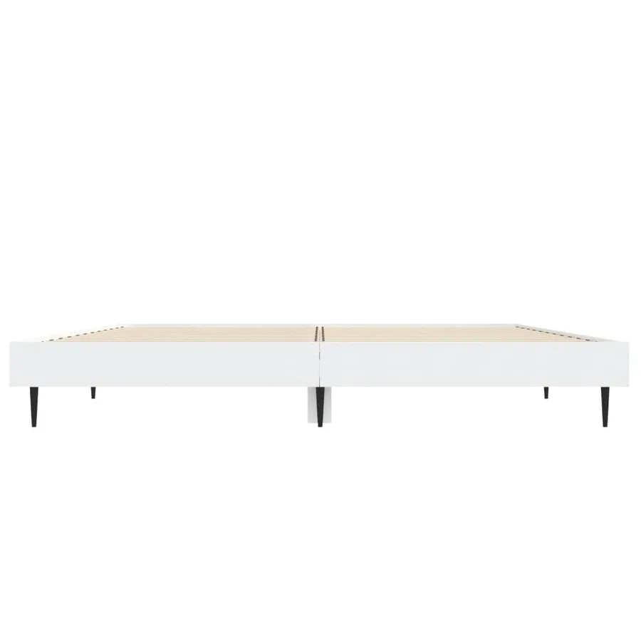 Cadre de lit sans matelas blanc 140x190 cm bois d'ingénierie - 6