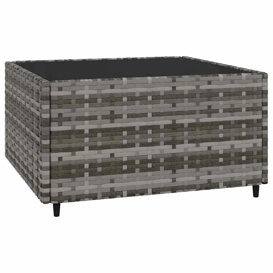 Salon de jardin 4 pcs avec coussins Gris Résine tressée - 7