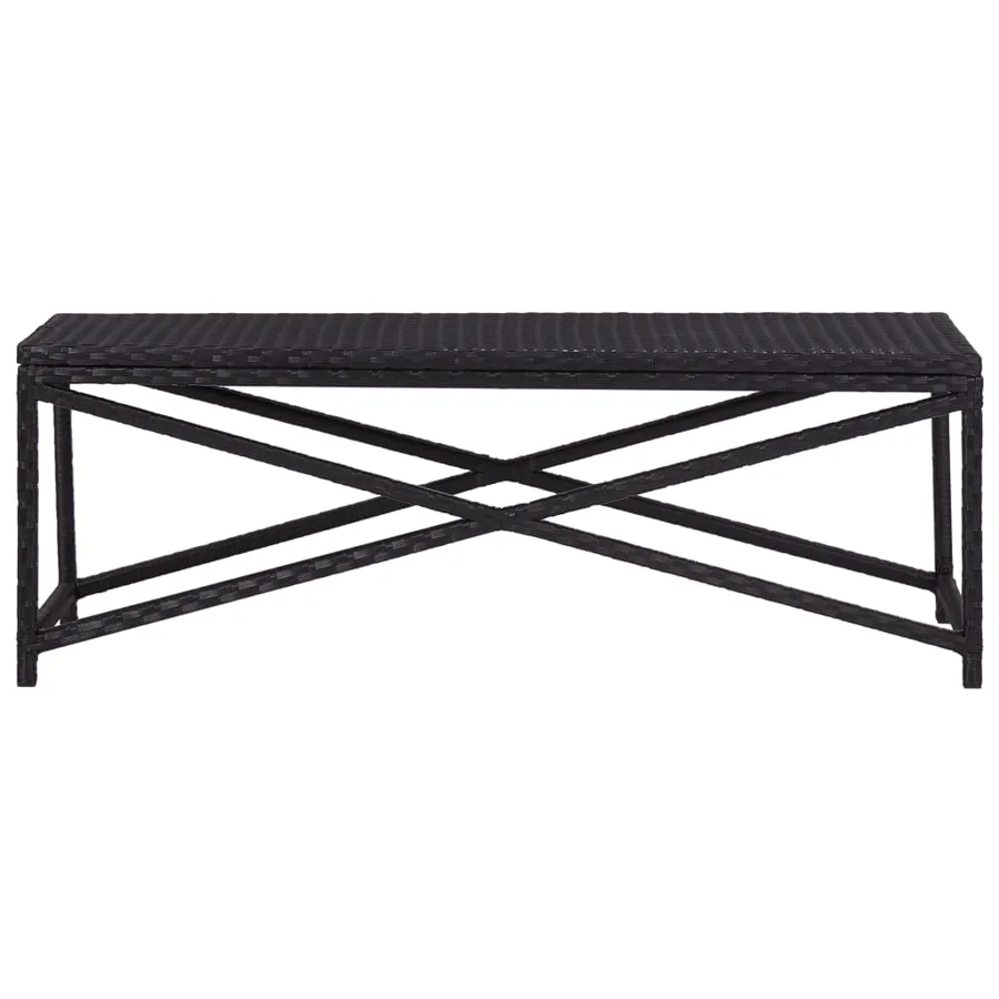 Banc de jardin 120 cm Résine tressée Noir - 2