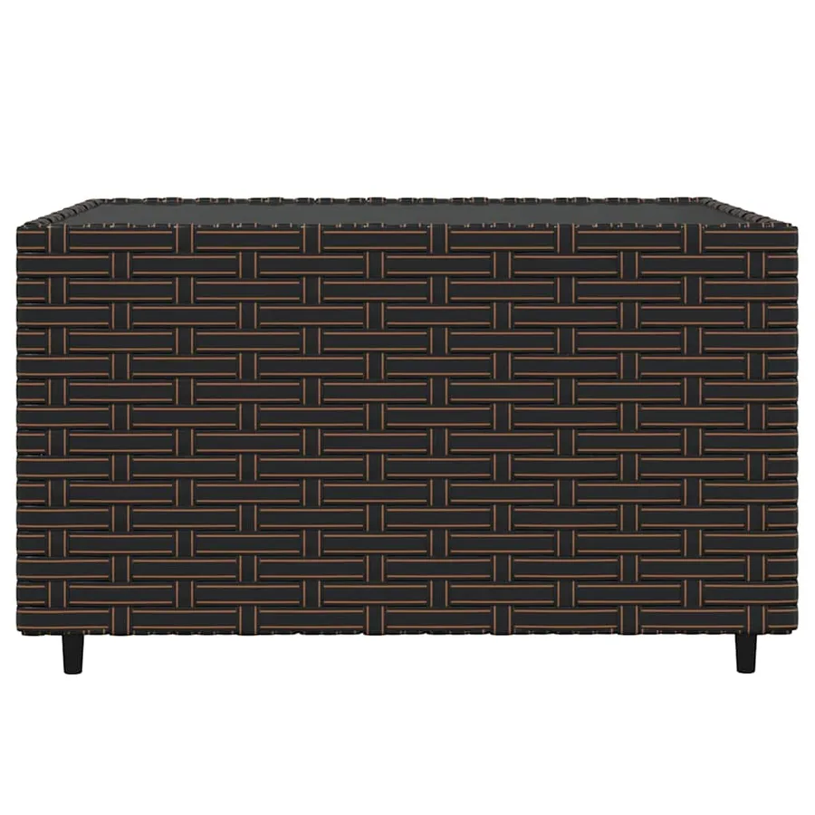 Salon de jardin 3 pcs avec coussins marron résine tressée - 7