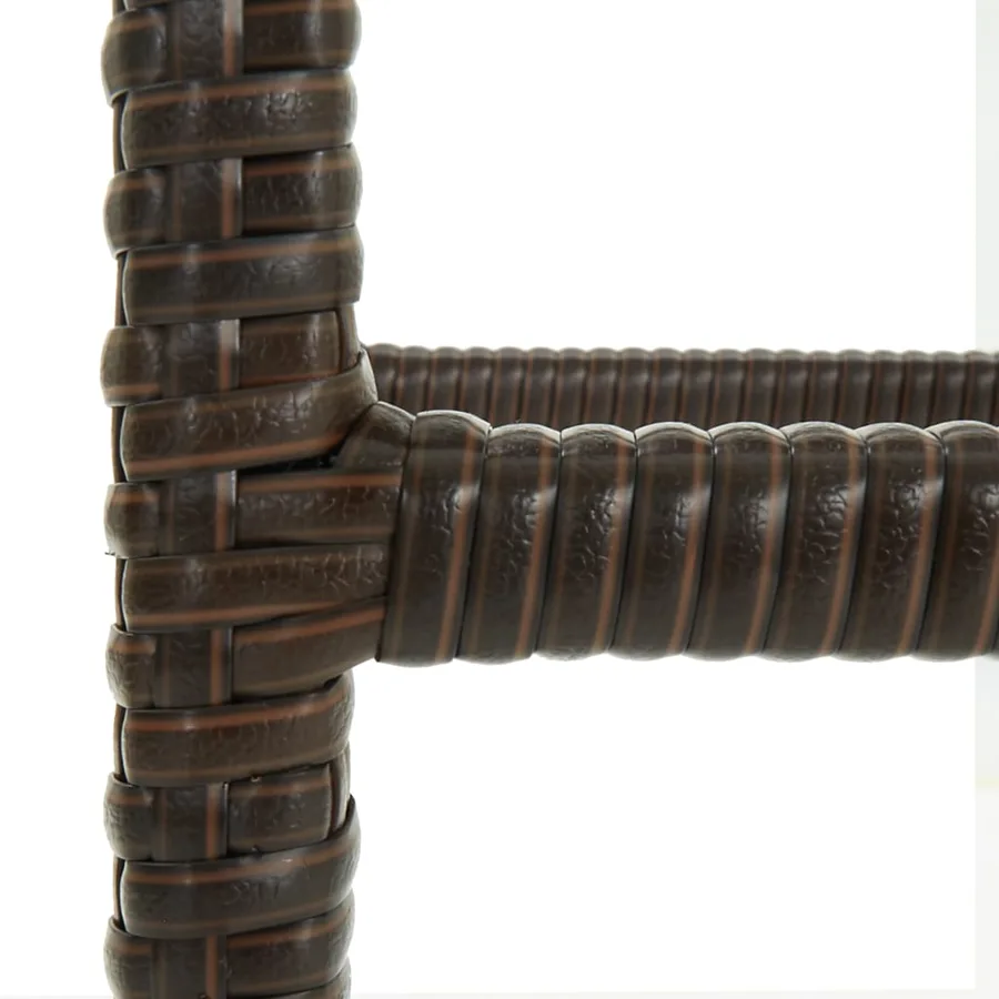 Tabourets de bar avec coussins lot de 3 marron résine tressée - 7