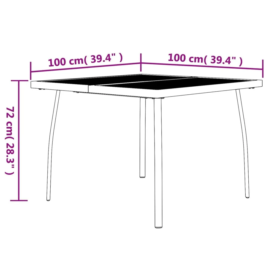 Ensemble à manger de jardin 5 pcs anthracite acier - 10
