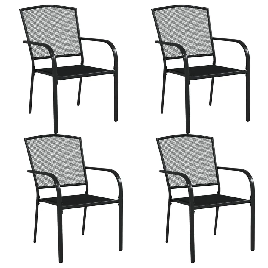 Ensemble à manger de jardin 5 pcs anthracite acier - 4