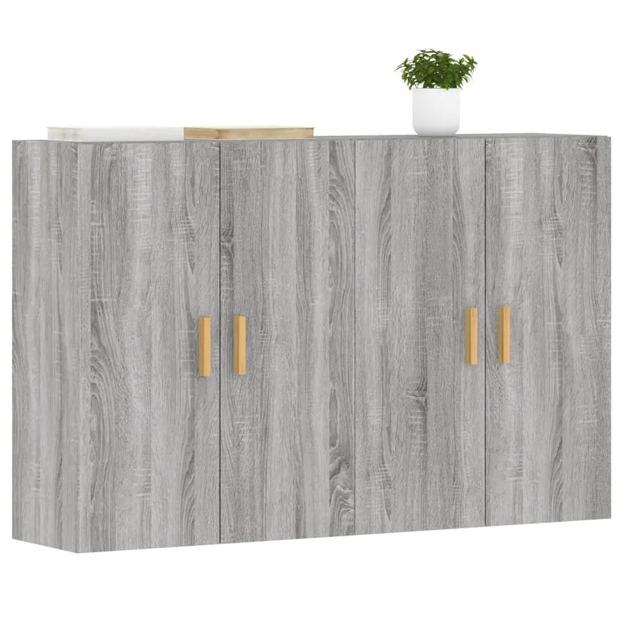 Armoires murales 2 pcs sonoma gris bois d'ingénierie - 3