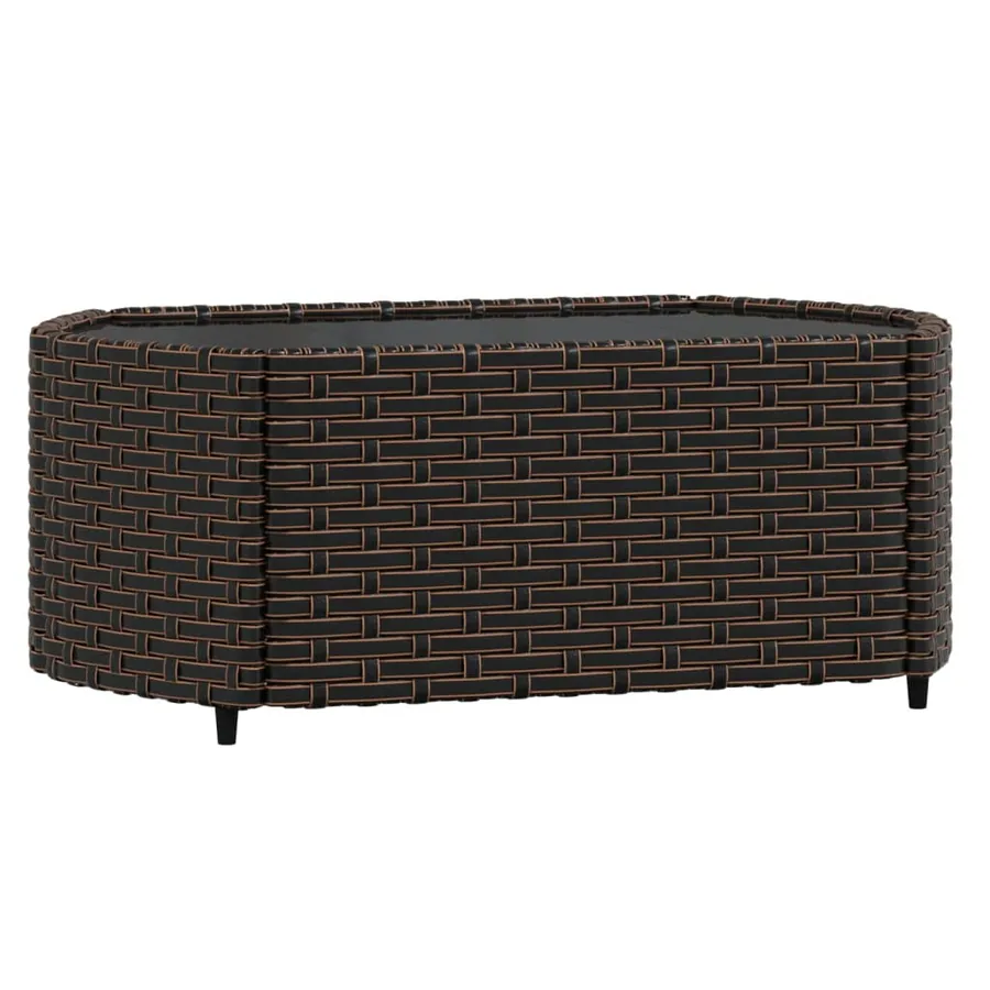 Salon de jardin 4 pcs avec coussins Marron Résine tressée - 7