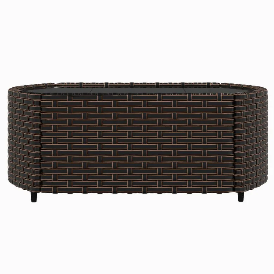 Salon de jardin 4 pcs avec coussins Marron Résine tressée - 8