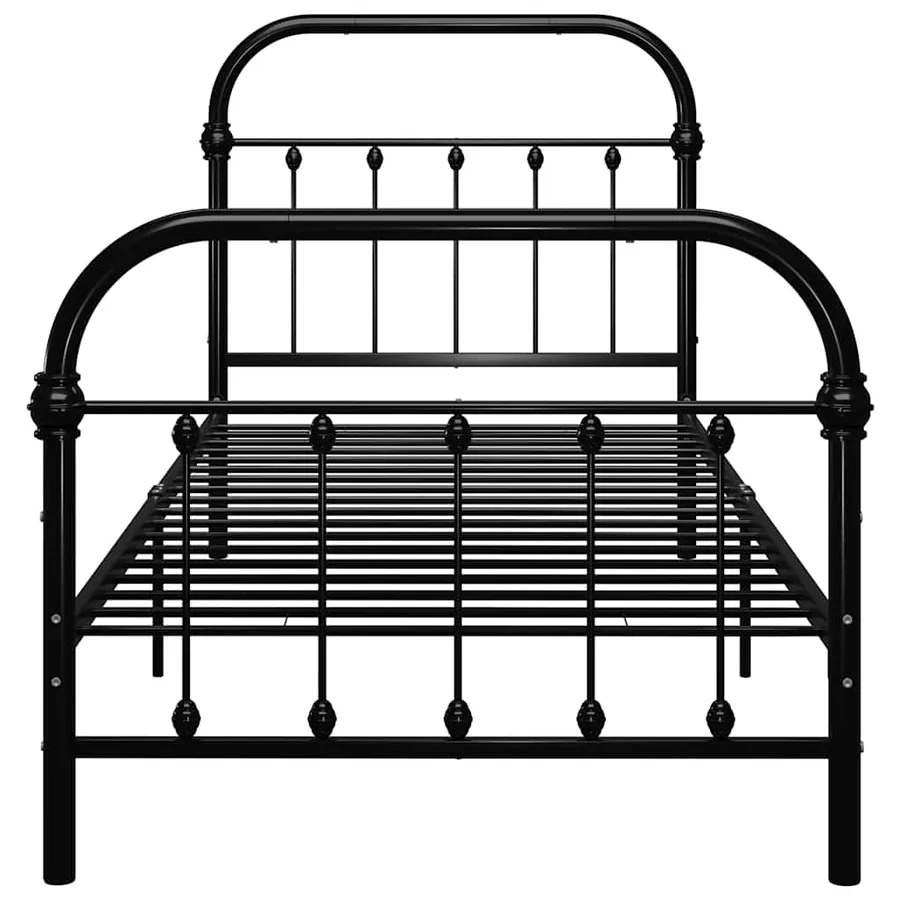 Cadre de lit sans matelas noir métal 100x200 cm - 3