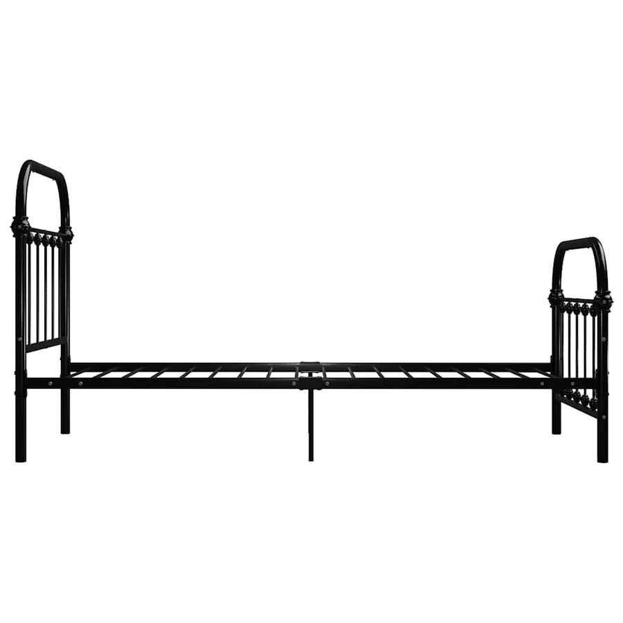 Cadre de lit sans matelas noir métal 100x200 cm - 4