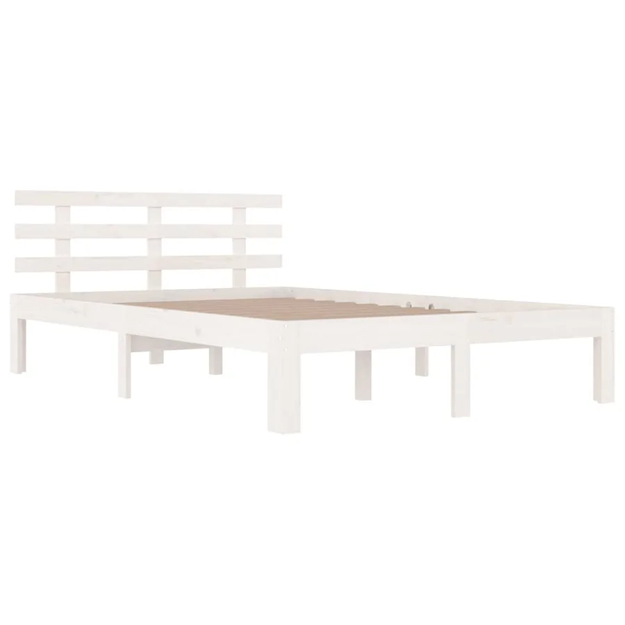 Cadre de lit sans matelas blanc bois massif 180x200 cm - 3