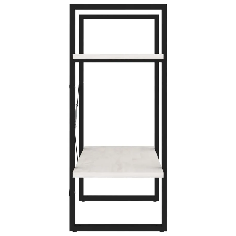 Bibliothèque à 2 niveaux Blanc 60x30x70 cm Bois de pin massif - 6
